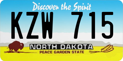 ND license plate KZW715