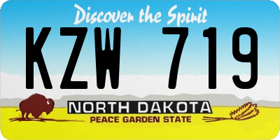 ND license plate KZW719