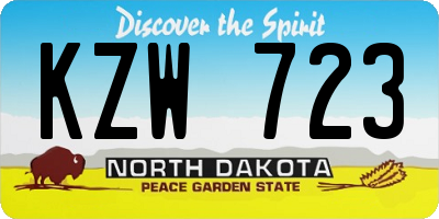 ND license plate KZW723