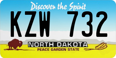 ND license plate KZW732