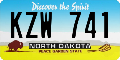 ND license plate KZW741