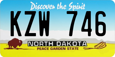 ND license plate KZW746