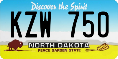 ND license plate KZW750