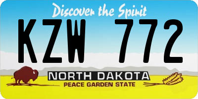 ND license plate KZW772