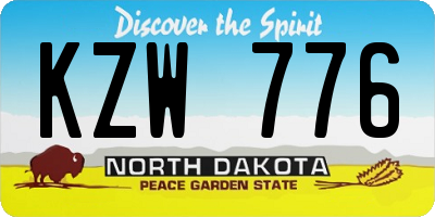 ND license plate KZW776