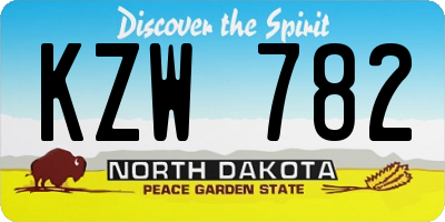 ND license plate KZW782