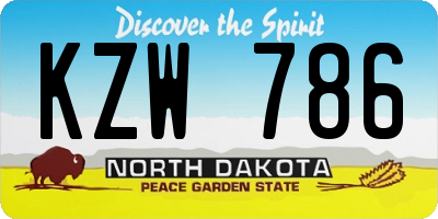 ND license plate KZW786