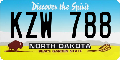 ND license plate KZW788