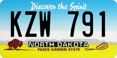 ND license plate KZW791