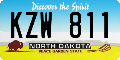 ND license plate KZW811