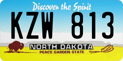 ND license plate KZW813