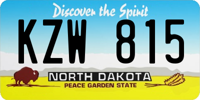 ND license plate KZW815