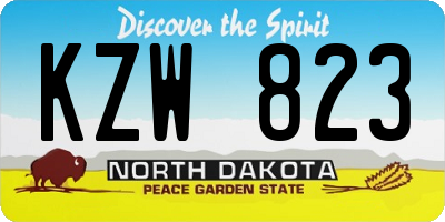 ND license plate KZW823