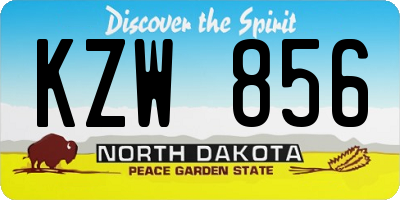 ND license plate KZW856