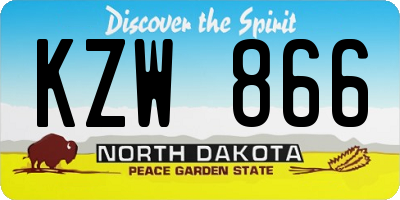 ND license plate KZW866