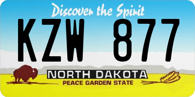 ND license plate KZW877