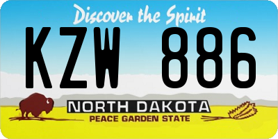 ND license plate KZW886