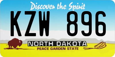 ND license plate KZW896