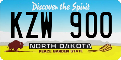 ND license plate KZW900