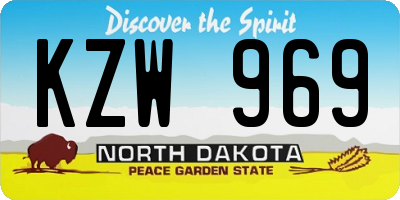 ND license plate KZW969