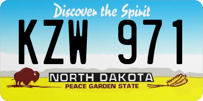 ND license plate KZW971