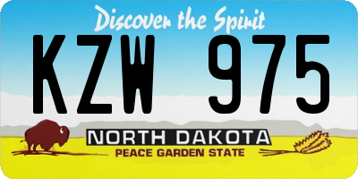 ND license plate KZW975