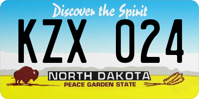 ND license plate KZX024