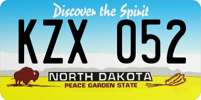 ND license plate KZX052