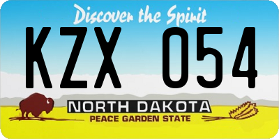 ND license plate KZX054