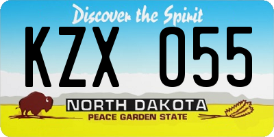 ND license plate KZX055