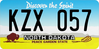 ND license plate KZX057