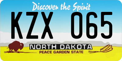 ND license plate KZX065