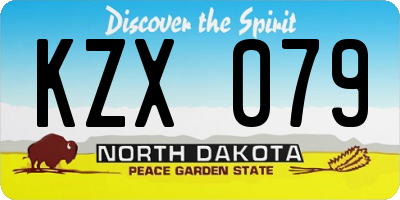 ND license plate KZX079