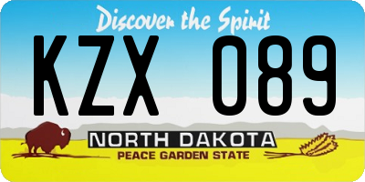 ND license plate KZX089