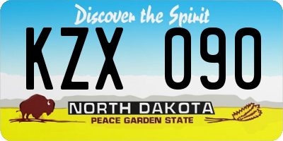 ND license plate KZX090