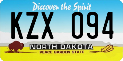 ND license plate KZX094