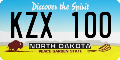 ND license plate KZX100