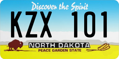 ND license plate KZX101