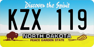 ND license plate KZX119