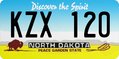 ND license plate KZX120