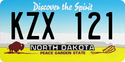 ND license plate KZX121