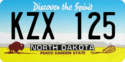 ND license plate KZX125