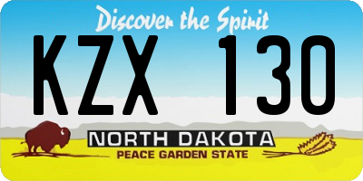 ND license plate KZX130