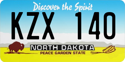 ND license plate KZX140