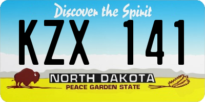 ND license plate KZX141
