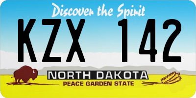 ND license plate KZX142