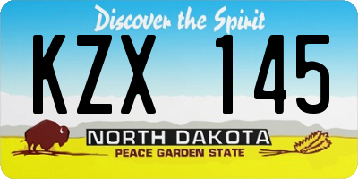 ND license plate KZX145