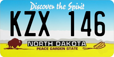 ND license plate KZX146