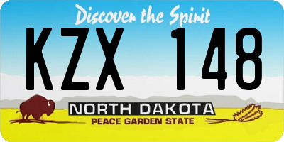 ND license plate KZX148