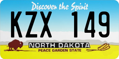 ND license plate KZX149